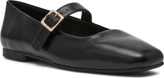 Anne Klein Mabel Mary Jane Flat in Black Crinkle at Nordstrom, Size 10.5