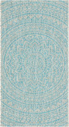 Safavieh Alfombra contempor&aacute;neo de polipropileno gris/azul, 122 x 170 cm