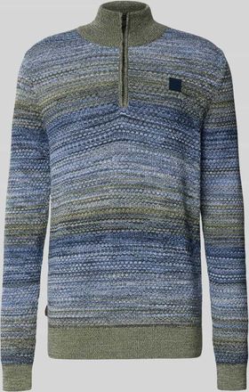 PME Legend Regular Fit Troyer aus reiner Baumwolle in Rauchblau, Größe XXXL