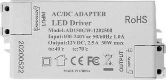 OEM Transformador/fuente De Alimentaci&oacute;n Led - 30w, 12v Cc, 2.5a De Voltaje Constante Para Tiras De Luces Led Y Bombillas Led G4, Mr11, Mr16