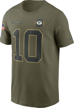 Nike Jordan Love Green Bay Packers Salute To Service Mens Nike Mens NFL T-Shirt in Brown | N1992DHF3C-XK1
