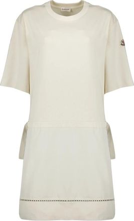 Moncler Katoenen jurk - Dames - Korte kleedjes - Wit - M - Katoen - Kleedjes