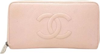 Chanel Pre-owned Zip-Around Portemonnee - Dames - Vintage Accessoires - Roze - ONE Size - Leer - Vintage