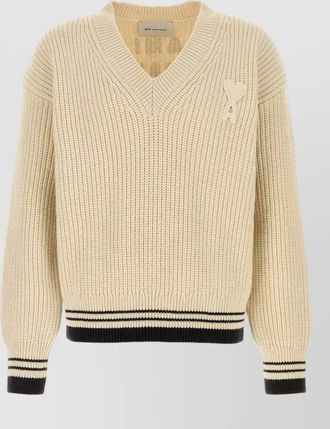 Ami wool blend sweater long sleeves ribbed hem