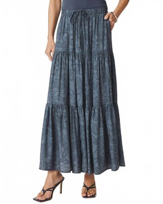 Splendid Iris Paisley Skirt In Navy