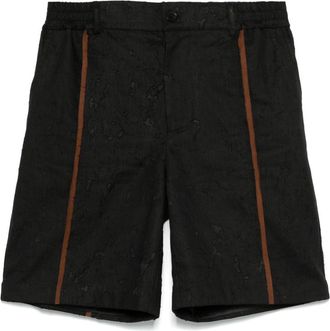 Feng Chen Wang Contrast Stripe Bermuda Shorts - Mens - Polyester/Linen/Flax/Silk