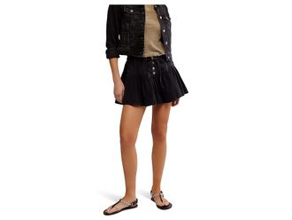 Free People We The Free Roselle Denim Mini Skirt Womens Skirt Jet Set : XS (Womens 0-2), Cotton