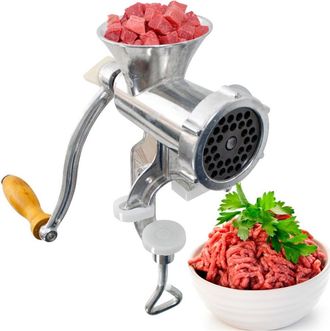 Trade Shop Trade Shop - Picadora De Carne Manual Pica Verduras Con Manivela De Aluminio