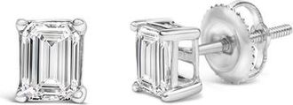 House of Brilliance 14K White Gold 1.0 Ct Emerald Lab-Grown Diamond Solitaire Stud Earrings at Nordstrom