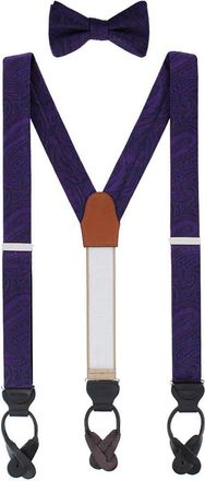 Trafalgar Store Sobee Paisley Silk Brace and Bow Tie Set in Purple at Nordstrom