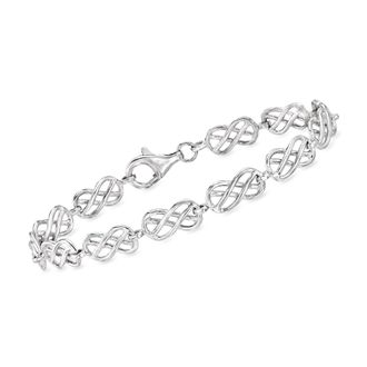 Ross-Simons Sterling Silver Celtic Knot and Infinity Station Bracelet