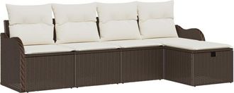 vidaXL Vidaxl - Garden Sofa Set 5 pcs Light grey 231 x 117 x 85 cm Poly rattan