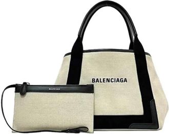 Balenciaga Tweedehands Canvas handtassen - unisex - Vintage Handtas - Wit - ONE Size - Leer - Vintage