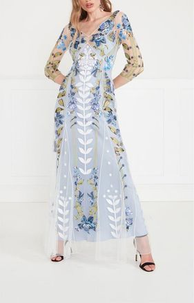 Temperley London Lucille V-Neck Dress in Frost Blue at Nordstrom, Size 12