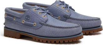 Timberland Authentic - Scarpe da barca con 3 occhielli in pelle pieno fiore blu medio