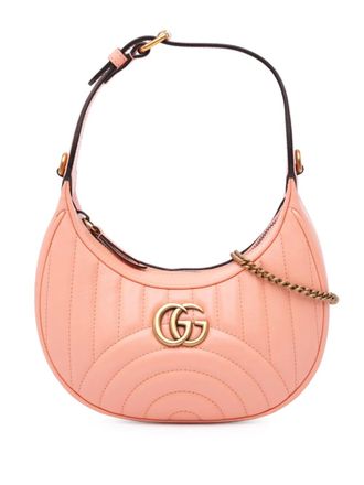 Gucci 2016-2024 Mini Matelasse Leather GG Marmont Half Moon Hobo satchel - Pink