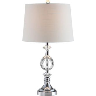Jonathan Y Designs Channing 25.5 LED Crystal/Metal Table Lamp, Clear/Chrome at Nordstrom