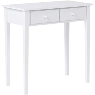 Beliani Consolle in stile scandinavo con 2 cassetti gambe in legno struttura in MDF bianco Yirra