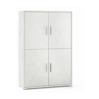 OEM Aparador Con Cuatro Puertas Y Cuatro Baldas De Madera Blanco &Oacute;xido 108x41x H161 Cm