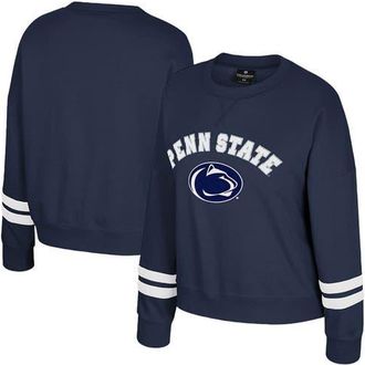 Colosseum Womens Colosseum Navy Penn State Nittany Lions Splashy Crewneck Fleece Sweatshirt at Nordstrom, Size Xx-Large