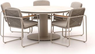 Manifesto Furniture Bellagio Sordio/La Fonte ø 150cm dining tuinset 6-delig stapelbaar