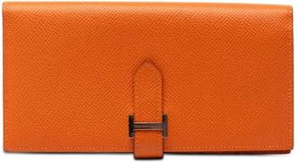 Herm&egrave;s Pre-owned Wallets, female, Orange, Size: ONE SIZE Pre-owned Long Wallet