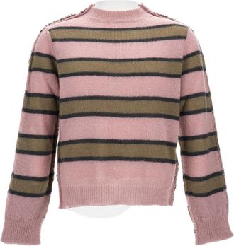 Marni Striped Oversized Wool Sweater With Textured Knit