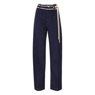 Sportmax Dames, Broeken, Blauw, Maat: 3XS Katoen