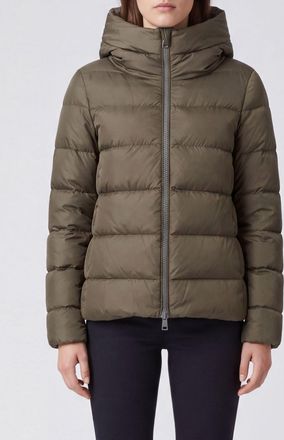 Herno Short Quilted Hooded Down Jacket in Technical Fabric