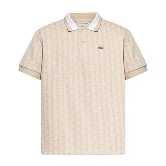 Lacoste Polo Shirts, male, Beige, Size: 3XL Monogram Polo