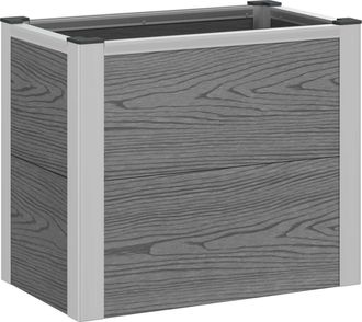 vidaXL Arriate Elevado Gris 50 X 30 X 42 Cm Wpc Y Aluminio Vidaxl