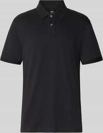 Fynch-Hatton Fynch-Hatton Regular Fit Poloshirt mit Logo-Stitching in Black, Gr&ouml;&szlig;e 3XL