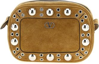 Valentino Garavani Nellc&ocirc;te Suede Crossbodytas - Dames - Schoudertassen - Beige - ONE Size - Leer - Tassen