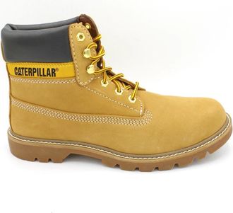 CAT Su&egrave;de Veters Rubberen Zool Laars - Heren - Veterlaarzen - Beige - 43 EU - Su&egrave;de - Schoenen
