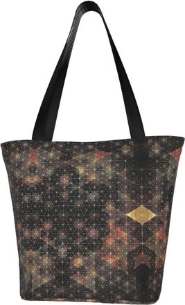 AOOEDM Tote Bag Geometric Lines Shopping Bags Small Reusable Market Bag Beach Tote Bags Travel Totes