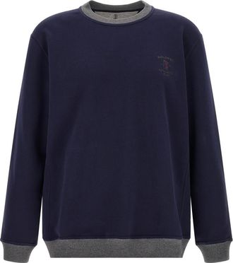 Brunello Cucinelli Navy Blue Relaxed Sweatshirt