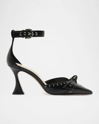 Alexandre Birman 85mm Clarita Grommet Leather Pumps