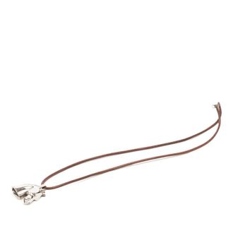 Herm&egrave;s Pre-owned Hermes Palladium Plated Horse Head Pendant Necklace Ladies QQLUU212BFHVDXW1