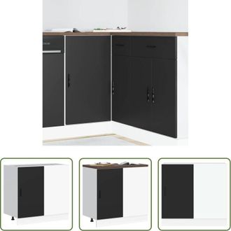 vidaXL Mobile base lavello - Mobile Base Lavello Lyon Nero in Legno Multistrato