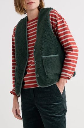 Seasalt Cornwall Well Wisher Fleece Vest in Coppice at Nordstrom, Size 8 Us