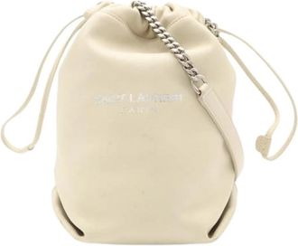 Saint Laurent Pre-owned Pouch Shoulder Bag - Dames - Vintage Tas - Beige - ONE Size - Leer - Vintage