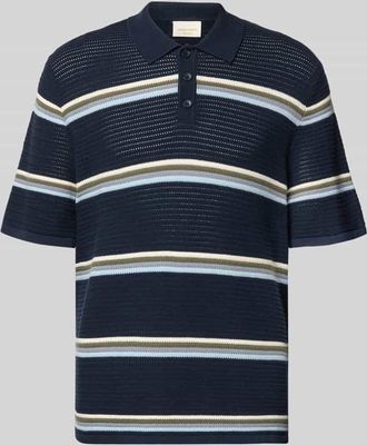 Jack & Jones Jack & Jones Regular Fit Poloshirt mit Streifenmuster Modell MAINE in Marine, Gr&ouml;&szlig;e XXL