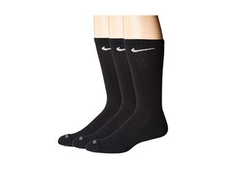 Nike Everyday Plus Cushion Crew Socks 3-Pair Pack Crew Cut Socks Shoes Black/White : XL (US Mens Shoe 12-15), Cotton/Polyester/Spandex