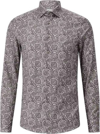 Stenströms Overhemden, Heren, Grijs, 2Xl, Slim-Fit Overhemd met Paisley Patroon