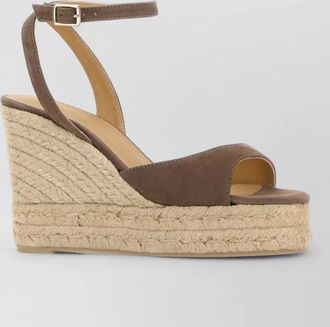 Castaner suede espadrille wedges open toe design
