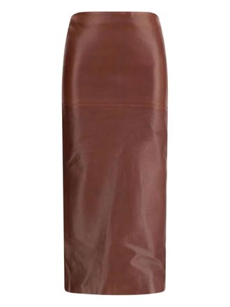 Petar Petrov leather pencil skirt - Brown