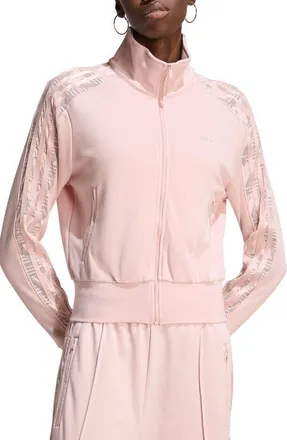 adidas Originals Firebird Lace Track Jacket in Sandy Pink at Nordstrom, Size Small