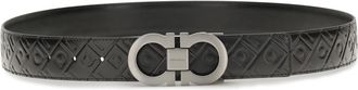 Ferragamo Mens Reversible Leather Gancini Belt Black Calf Bos Taurus E Braces