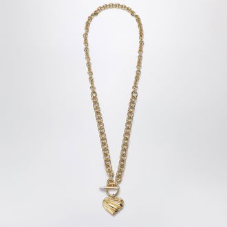 Chlo&eacute; Gold/Ivory heart chain necklace