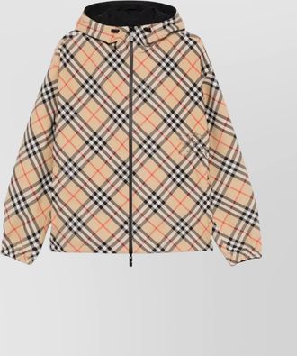 Burberry check pattern hooded jacket